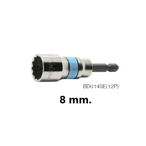 SKI - สกี จำหน่ายสินค้าหลากหลาย และคุณภาพดี | KOKEN BD014SE-8 บ๊อกสั้น 12P - 8mm. ใช้กับไขควงไฟฟ้าแกน 1/4นิ้ว